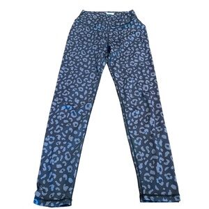 Mudpie Women’s Black Grey Animal Print High Waist Athletic Leggings Size Medium